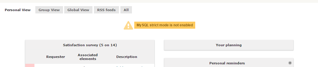 Fix MySQL strict mode is not enabled in GLPi