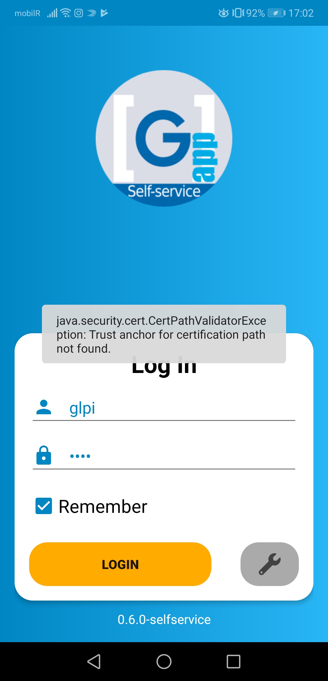 java.security.cert.CertPathValidatorException: Trust anchor for certification path not found on GLPI