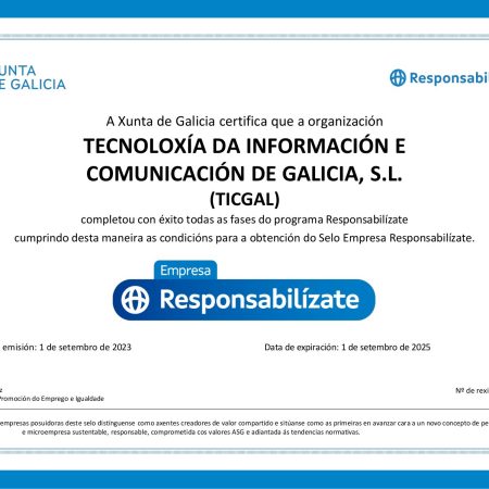 Certificado Empresa Responsabilízate a TICGAL